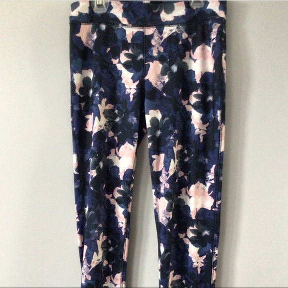 Joe Fresh Active Kids Girls Legging Blue floral 14 - Picture 1 of 3